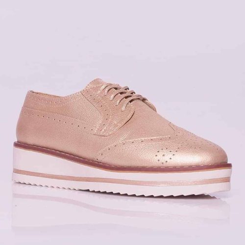 Zapato Tipo Oxford Para Mujer Capellada en Cuero Color Dorado - Envió y devolución GRATIS en toda Colombia - Múltiples Medios de Pago. ¡Compra Aquí!