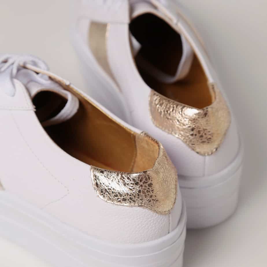 Tenis en Blanco Dorado - DFV Leather & Bags