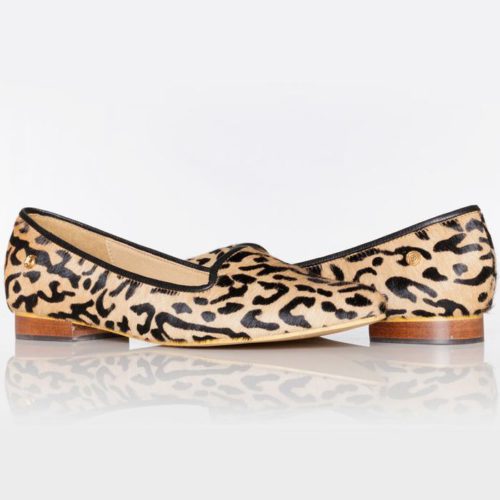 Bailarina En Cuero Negro Animal Print - Imagen 2