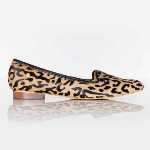 Bailarina En Cuero Negro Animal Print