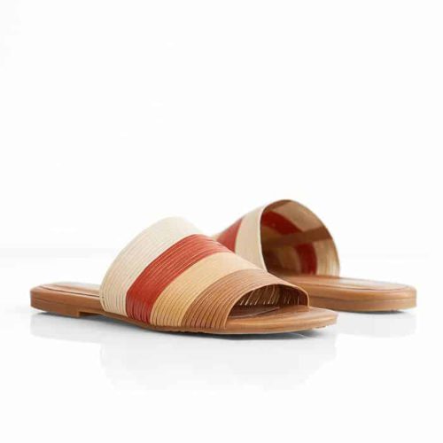 Sandalia Plana en Cueros Multicolor