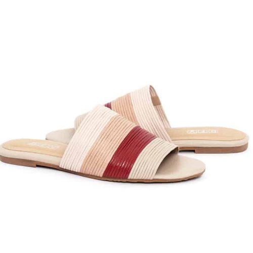 Sandalia Plana en Cueros Multicolor