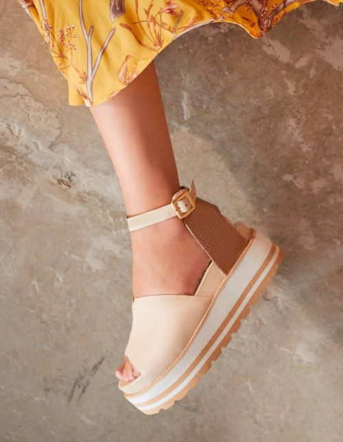 Sandalia Plana en Cuero con Plataforma - Ref. Z-2629 - Imagen 4
