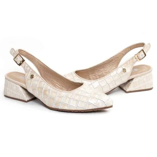 Zapato de Tacón en Cuero y Tacón Triángulo - Ref. Z-2656