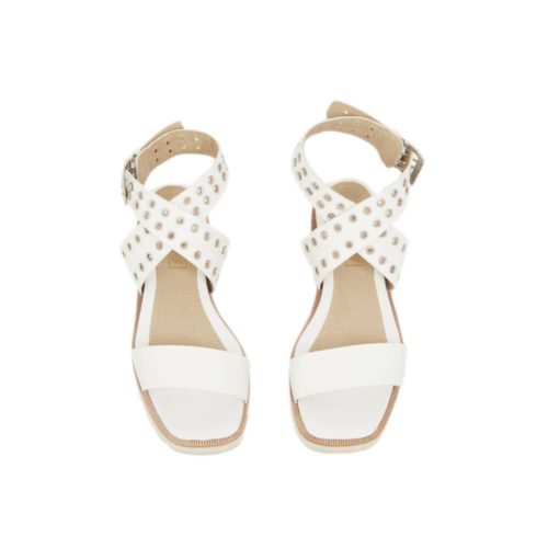 Sandalias Planas Con Plataforma en Cuero y Taches - Ref. Z-2733 - Imagen 2