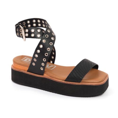 Sandalias Planas Con Plataforma en Cuero y Taches - Ref. Z-2733 - Imagen 6