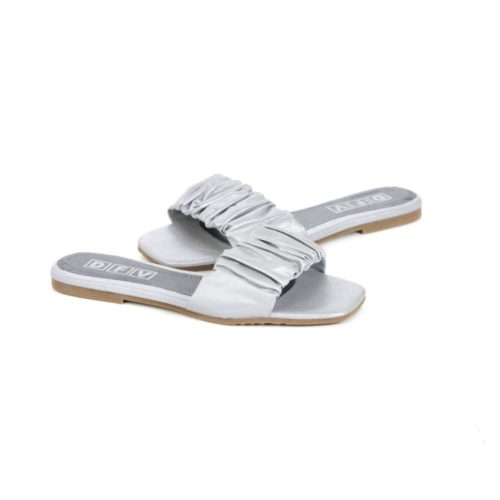 Sandalia Plana en Cuero - Ref. Z-2724 Plata