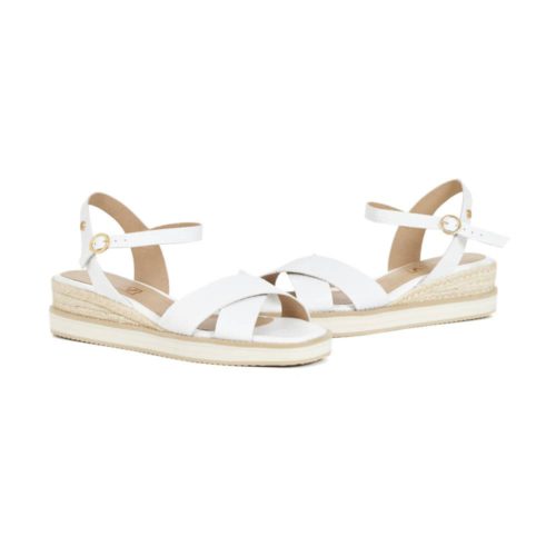 Sandalia Plana en Cuero y Plataforma Yute - Ref. Z-2765