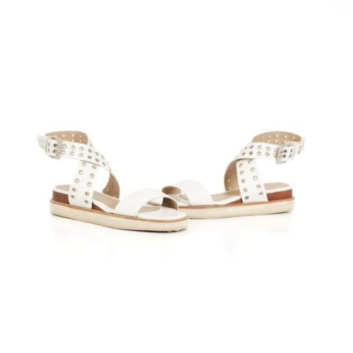 Sandalias Planas Con Plataforma en Cuero y Taches - Ref. Z-2733 - Imagen 4