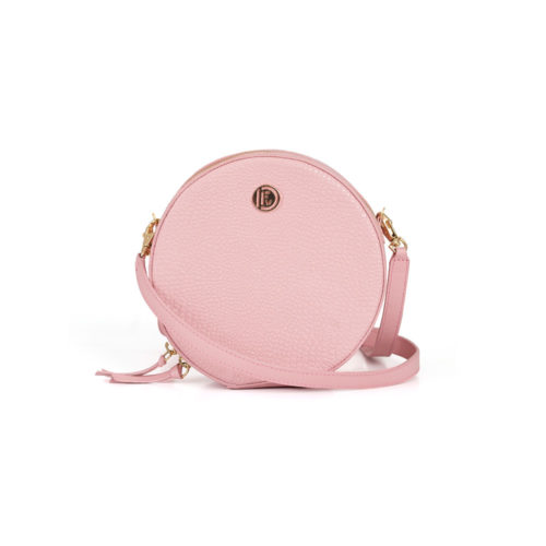 Bolso Redondo en Cuero  - Ref. B-1453 Rosa