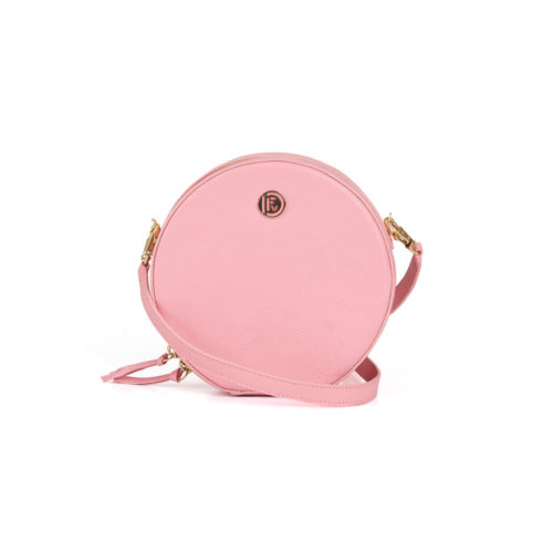 Bolso Redondo en Cuero  - Ref. B-1453 Rosado