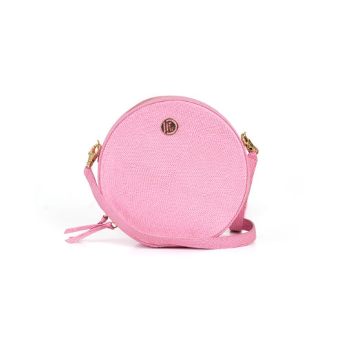 Bolso Redondo en Cuero  - Ref. B-1453 Rosa Verano