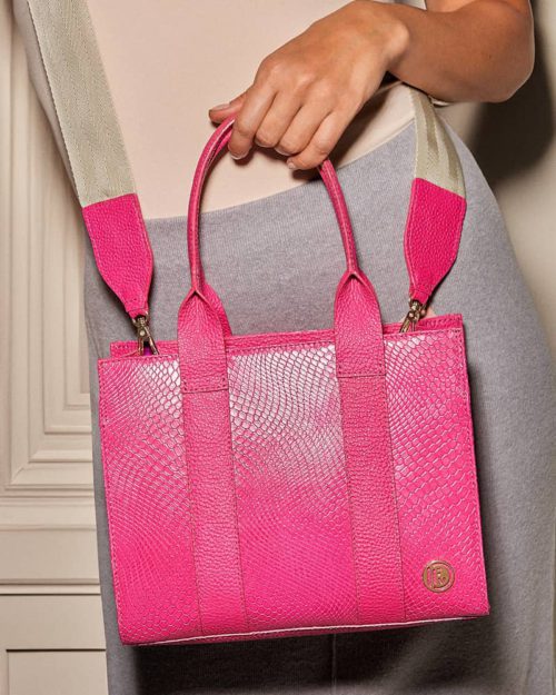 Bolso de Hombro / Manos Libres en Cuero  - Ref. B-1553 Fucsia - Imagen 2