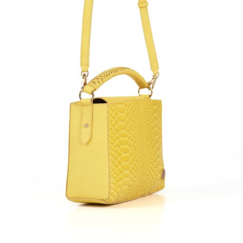 Bolso de Hombro  en Cuero Amarillo - Ref. B-1505 - Imagen 3