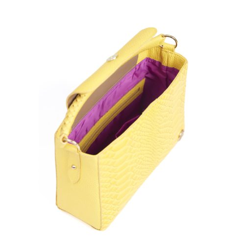 Bolso de Hombro  en Cuero Amarillo - Ref. B-1505 - Imagen 4