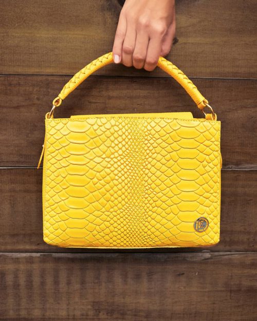 Bolso de Hombro  en Cuero Amarillo - Ref. B-1505 - Imagen 2