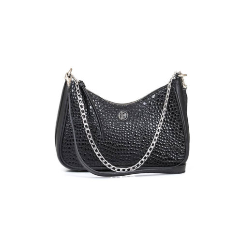 Bolso de Hombro / Manos Libres en Cuero  - Ref. B-1518 Negro