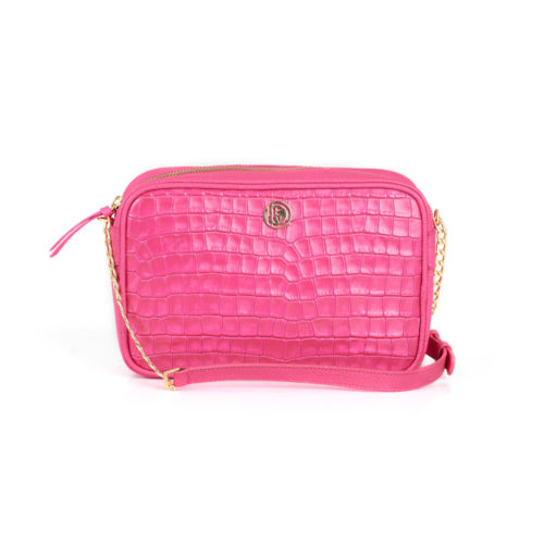 Bolso de Hombro en Cuero  - Ref. B-1506 Fucsia