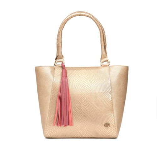 Bolso de Hombro en Cuero  - Ref. B-1522 Dorado