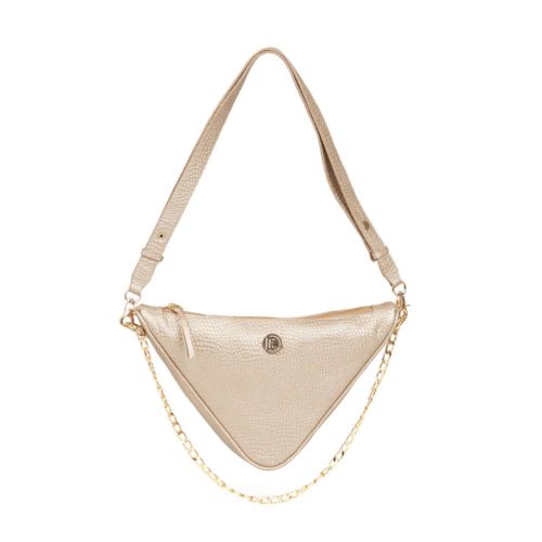 Bolso de Hombro / Manos Libres en Cuero  - Ref. B-1523 Dorado