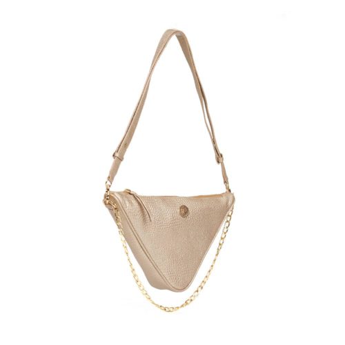 Bolso de Hombro / Manos Libres en Cuero  - Ref. B-1523 Dorado - Imagen 3