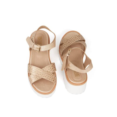 Sandalia Plana en Cuero -  Ref. Z-2971 Oro Bronce - Imagen 2