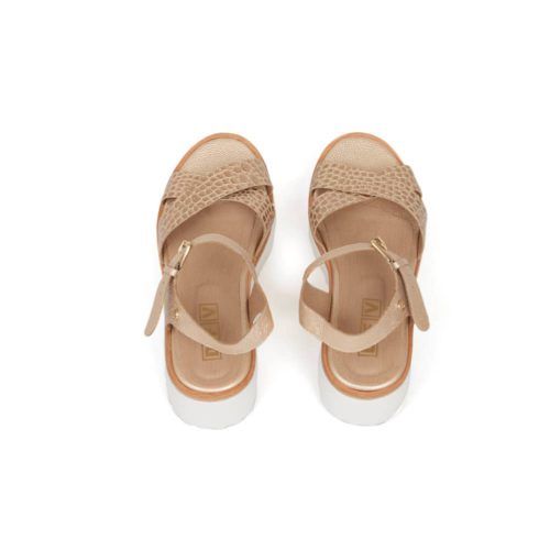 Sandalia Plana en Cuero -  Ref. Z-2971 Oro Bronce - Imagen 3