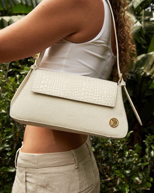 Bolso de Hombro en Cuero  - Ref. B-1517 Blanco - Imagen 2