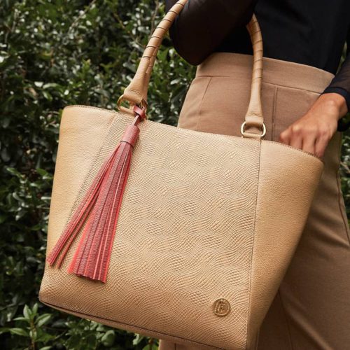 Bolso de Hombro en Cuero  - Ref. B-1522 Dorado