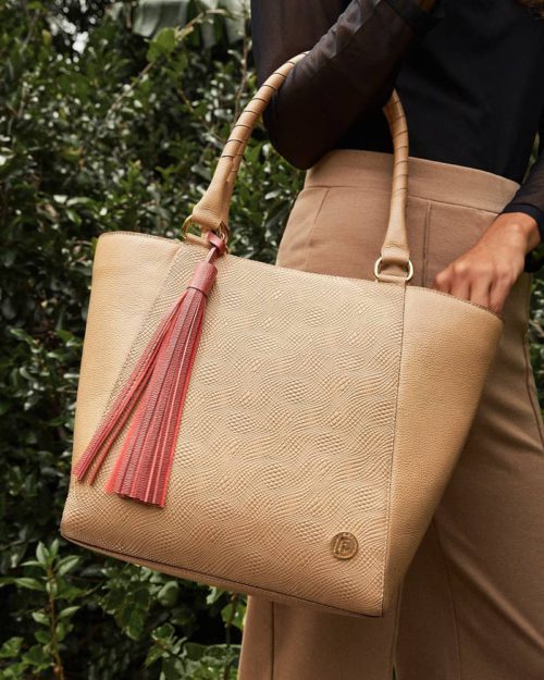 Bolso de Hombro en Cuero  - Ref. B-1522 Dorado - Imagen 2