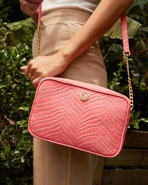 Bolso de Hombro en Cuero  - Ref. B-1506 Rosa - Imagen 2