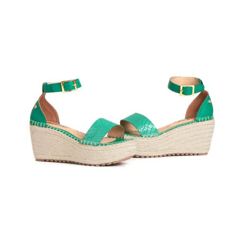 Plataforma en Cuero y Yute - Ref. Z-2624 Verde