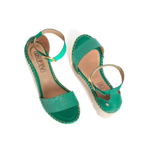 Plataforma en Cuero y Yute - Ref. Z-2624 Verde