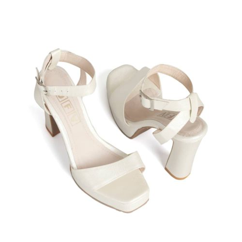 Sandalias en Cuero de Tacón - Ref. Z-2877 Talco
