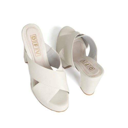 Sandalias en Cuero de Tacón - Ref. Z-2865 Blanco - Imagen 3