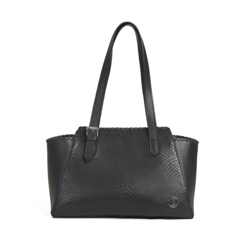 Bolso de Hombro en Cuero  - Ref. B-1519 Negro