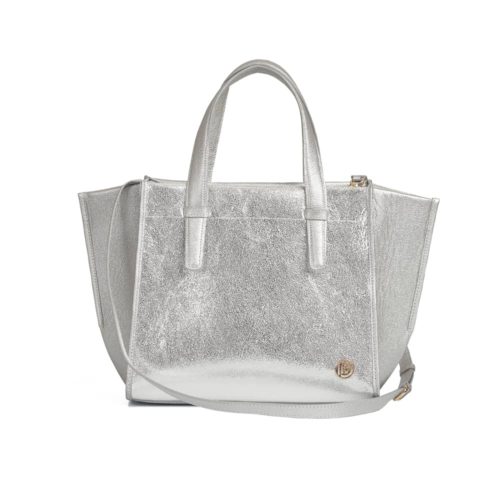 Bolso de Hombro y Mano en Cuero  - Ref. B-1513 Plata