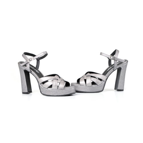 Sandalias en Cuero de Tacón - Ref. Z-2236 Plata