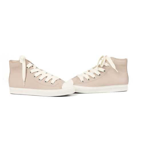 Tenis Tipo Bota en Cuero - Ref. Z-2808 Almendra