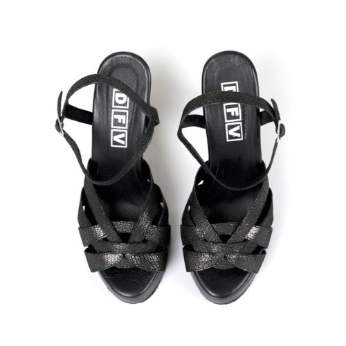 Sandalias en Cuero de Tacón - Ref. Z-2236 Negro - Imagen 3