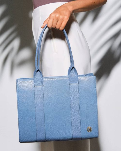 Bolso de Hombro en Cuero  - Ref. B-1550 Azul Sombra - Imagen 2