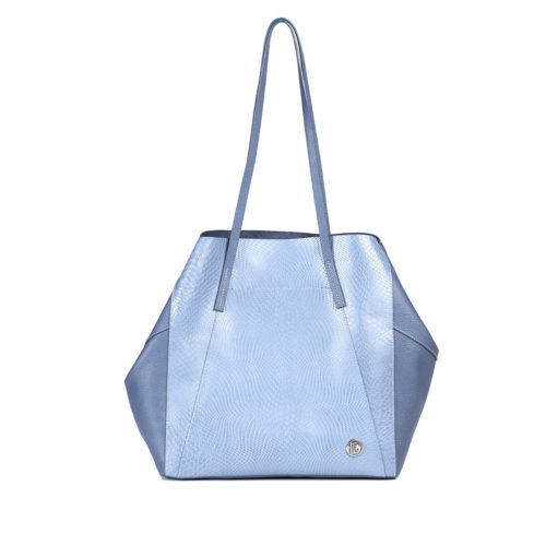 Bolso de Hombro en Cuero  - Ref. B-1547 Azul Sombra