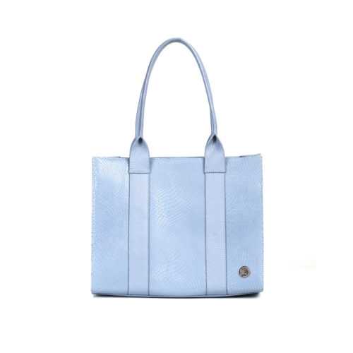 Bolso de Hombro en Cuero  - Ref. B-1550 Azul Sombra