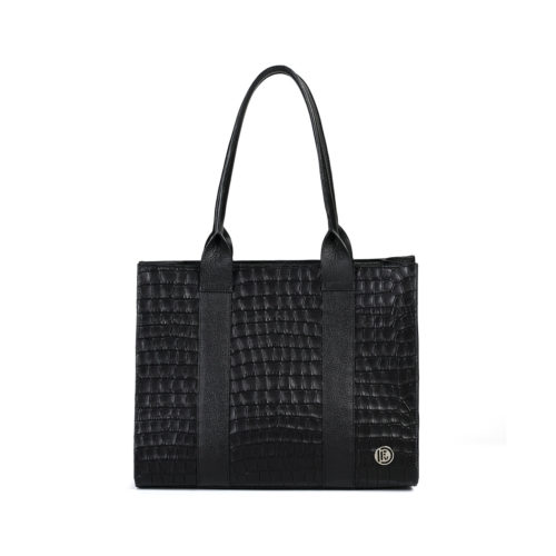 Bolso de Hombro en Cuero  - Ref. B-1550 Negro