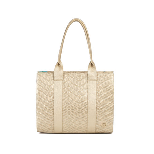 Bolso de Hombro en Cuero  - Ref. B-1550 Oro