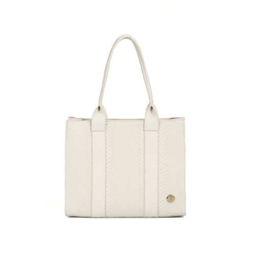 Bolso de Hombro en Cuero  - Ref. B-1550 Blanco Arena