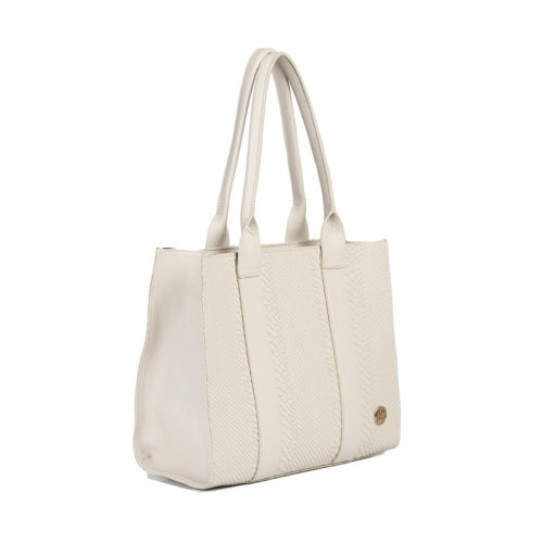 Bolso de Hombro en Cuero  - Ref. B-1550 Blanco Arena - Imagen 2