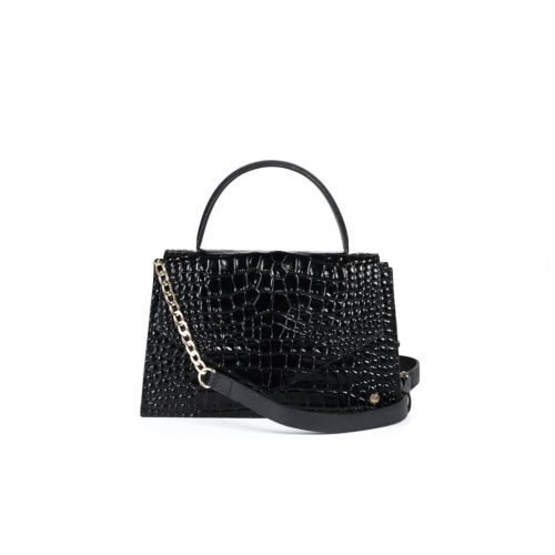 Bolso de Hombro / Manos Libres en Cuero  - Ref. B-1551 Negro