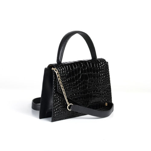Bolso de Hombro / Manos Libres en Cuero  - Ref. B-1551 Negro - Imagen 2