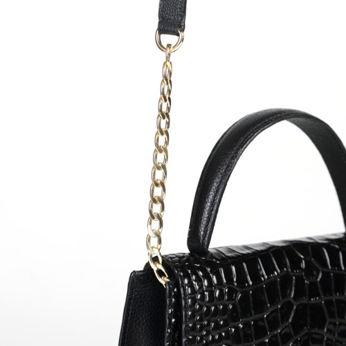 Bolso de Hombro / Manos Libres en Cuero  - Ref. B-1551 Negro - Imagen 3